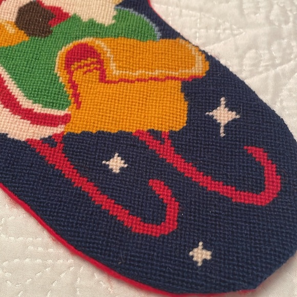 Handmade Counted Cross-stitch Christmas Stocking with Name RYAN - Picture 6 of 9